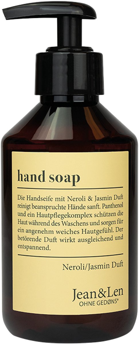 Jean & Len Handzeep Neroli & Jasmijn 250 ml - vegan, dierproefvrij, zonder parabenen, zonder siliconen, zonder microplastics, voor gevoelige huid