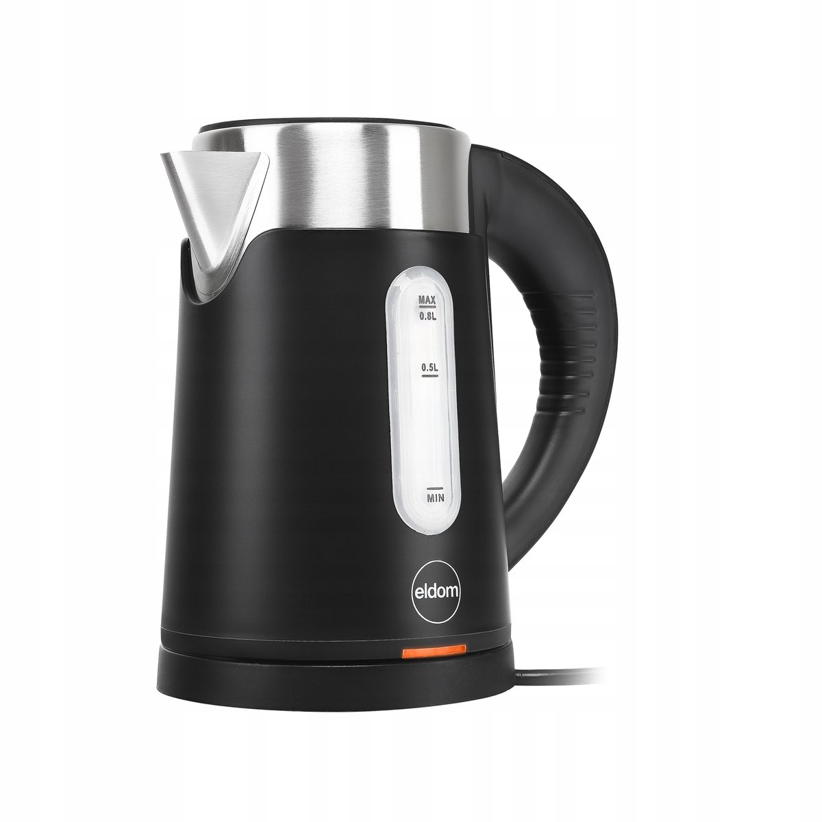 Compacte zwarte waterkoker 0,8L, 1000W - Ideaal voor op reis