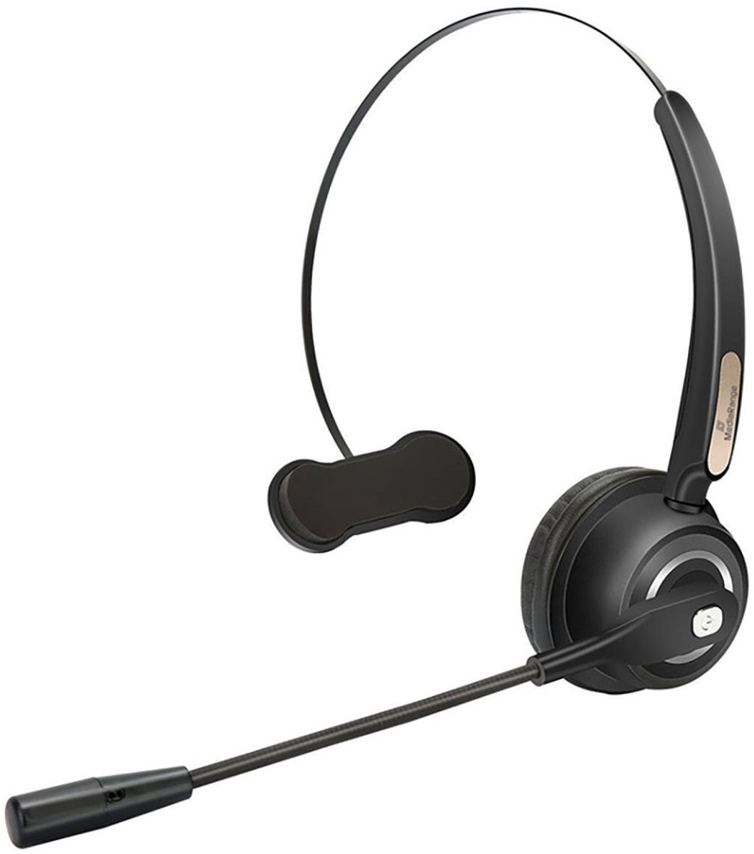MediaRange, Draadloze mono Bluetooth headset met microfoon voor handsfree gebruik, Zwart