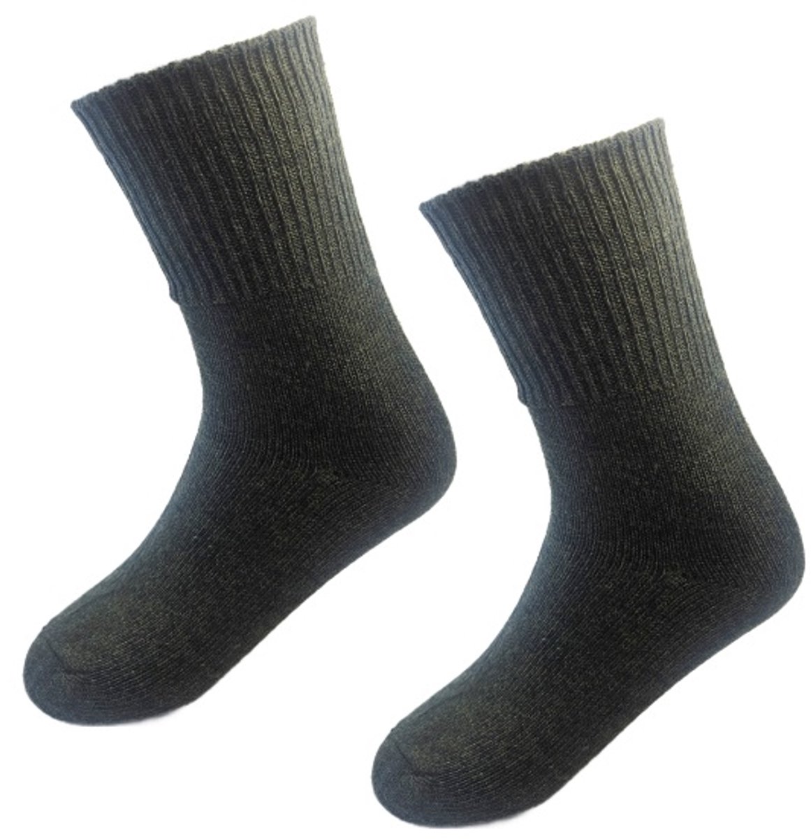 BamBella ® - 2 paar Sokken - Wol - maat 36-41 - Alpaca schaap warme wollen dikke winter sokken - thermo Dames Heren groen zwart