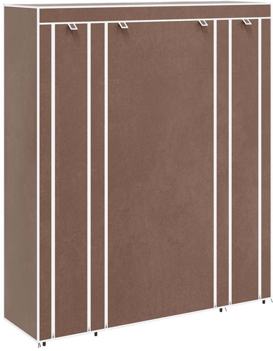 vidaXL - Kledingkast OTTA met 2 lades - Hout - Bruin en wit - 76.5x53x172 cm | Leen Bakker