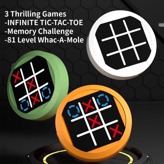 Tic Tac Toe Bolt Game, 3-in-1 draagbare puzzelgameconsole, draagbare reisspellen voor educatieve en geheugengroei, verjaardagscadeaus voor alle leeftijden (Geel Tic Tac Toe Bolt Game, 3-in-1 draagbare puzzelgameconsole, draagbare reisspellen voor educatieve en geheugengroei, verjaardagscadeaus voor alle leeftijden (Geel