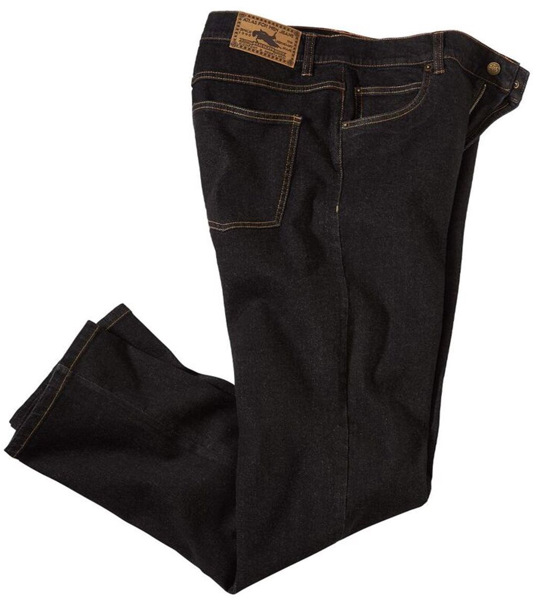 ATLAS FOR MEN - Zwarte regular stretch jeans - Heren - Verkrijgbaar in grote maten - W46
