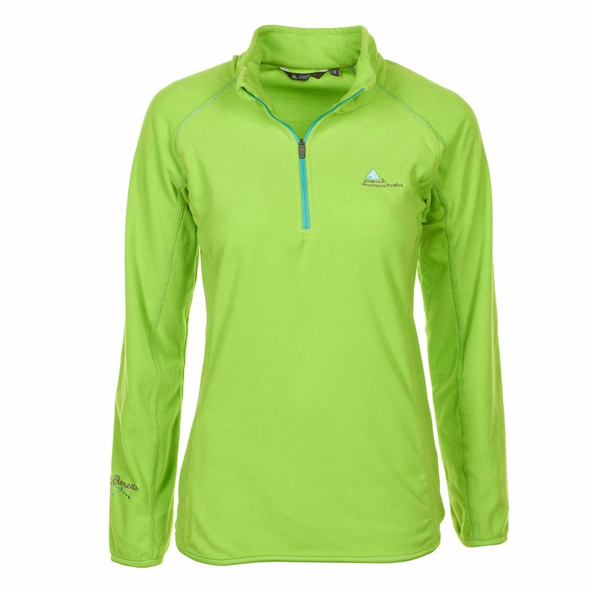 Microfleece sweatshirt met halve rits voor meisjes Peak Mountain Fafine Limoengroen