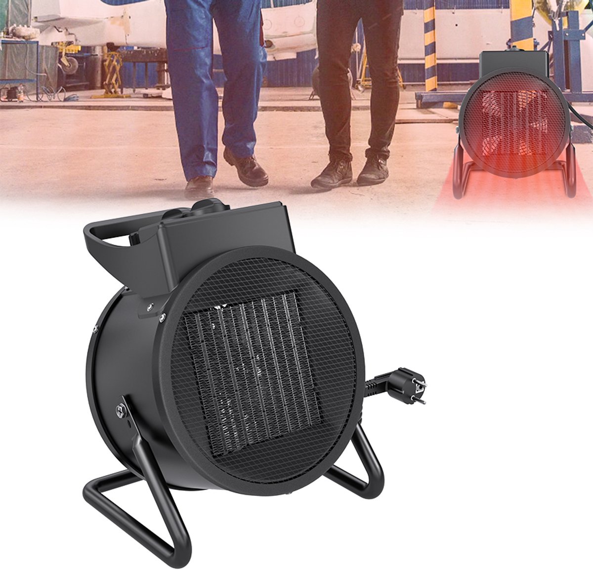 Aufun Keramische Verwarming Keramische Elektrische Radiator - Regelbare thermostaat - 3000 W - 3 Modi-Zwart