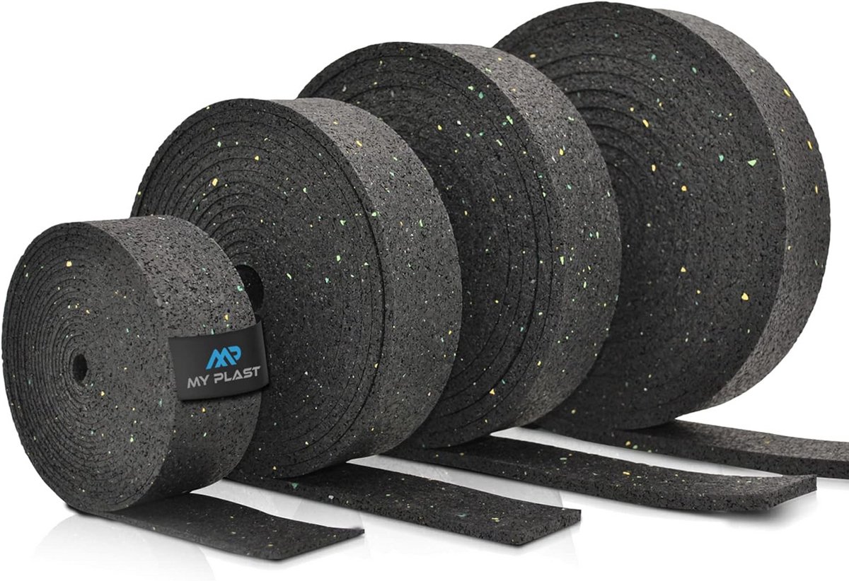 Rubber Ondervloer Terraspads - Op Rol 50mm/80mm x 3-20mm, Voor Terrasbouw