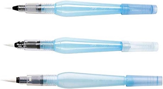 UILYNIU 8 Aquarelpenselen Met Navulbaar Reservoir – 6 Puntige En 2 Platte Penselen, Leeg, Geschikt Voor Waterverf, Kalligrafie, Manga & Schetsen