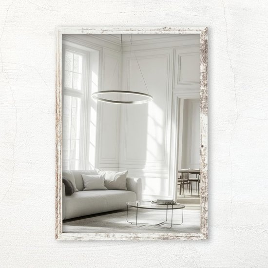 WOLTU Fotolijst DIN A4, houten lijst met passepartout, om te hangen of neer te zetten, posterlijst, collage, wanddecoratie, van massief hout en PS-plaat, grijs