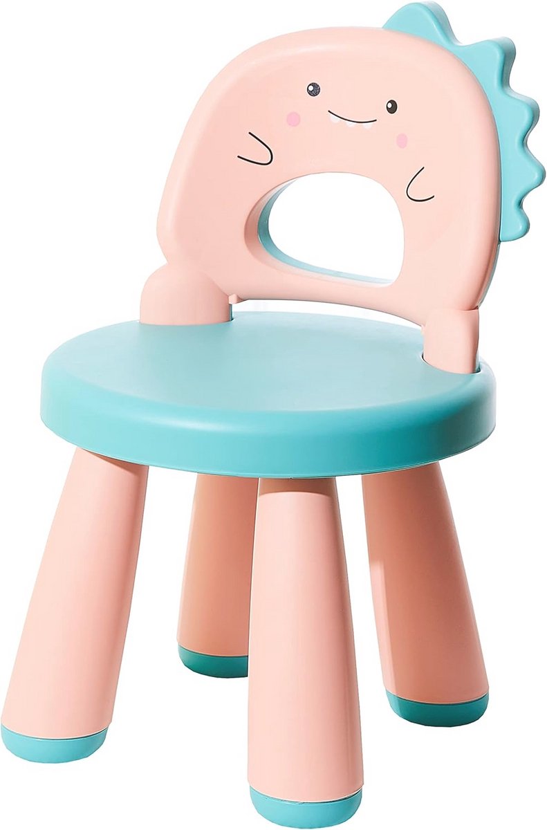 Kunststof babybureaustoel voor kinderen - Lichtgewicht en ergonomisch - Geschikt voor 2 tot 6 jaar - Dinosaurusdesign in meerdere kleuren