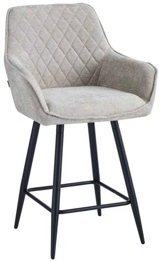 Colenis® - Belissima Barkruk - Set Van 2 - Taupe - Chenille Stof - Design - Barstoel
