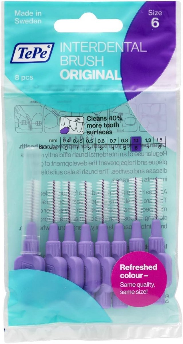 Interdentale Borstels 1,1mm - 8 Stuks voor Optimale Mondhygiëne