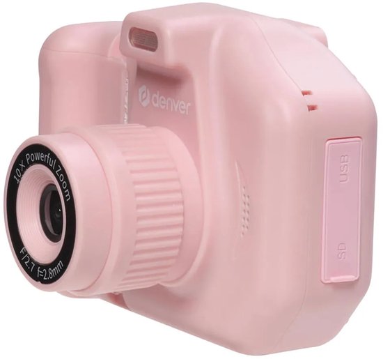 Denver Kindercamera Full HD met Printer - Selfie Camera - 48MP - Digitale Camera Kinderen - Foto en Video - Spelletjes - KPC1370 - Roze