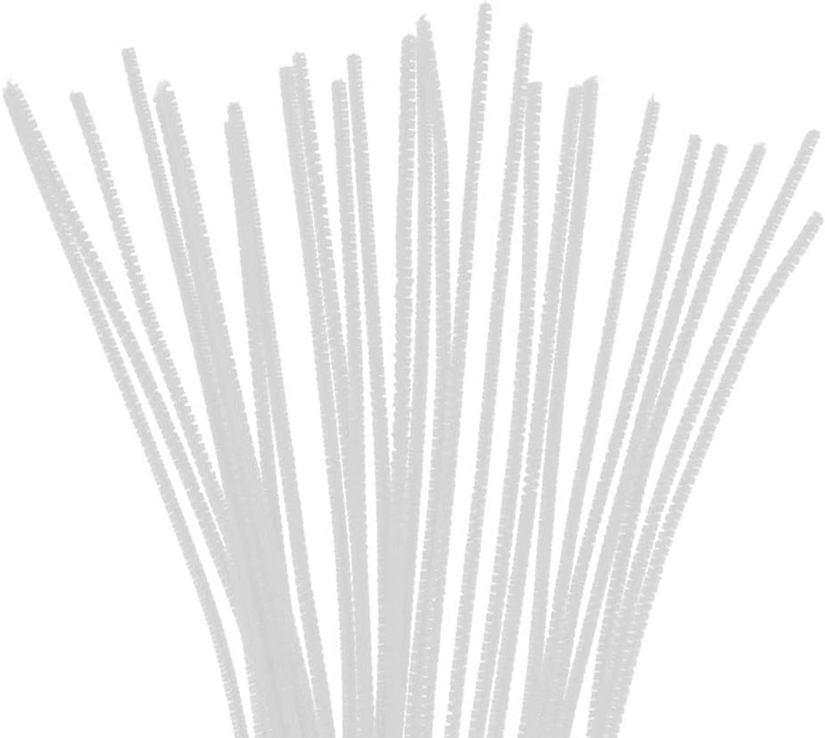 Witte pijpenreiniger 4 mm x 30 cm - 50 stuks