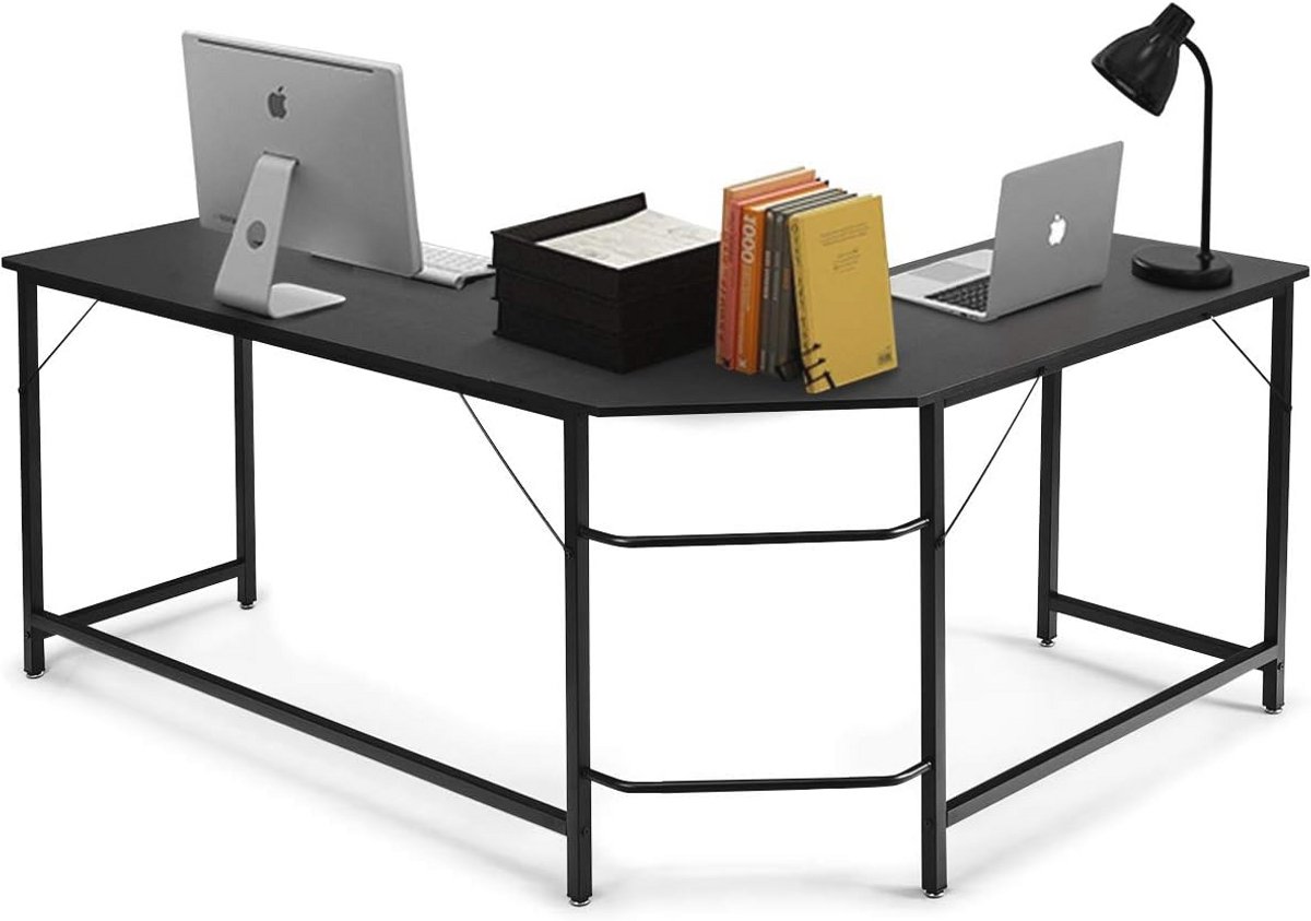 L-vormig Hoekbureau - Ruimtebesparend Gamer Bureau voor Thuiswerk - 167,5 x 125,5 cm