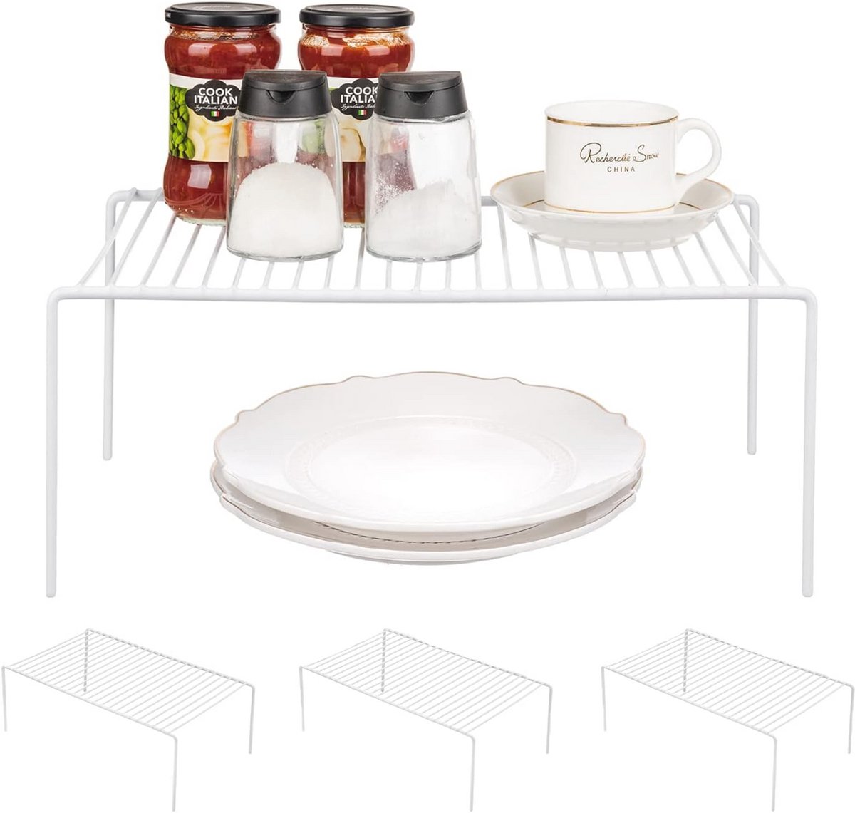 Medium opbergrek voor keuken en badkamer - 13 x 9.4 inch, set van 4