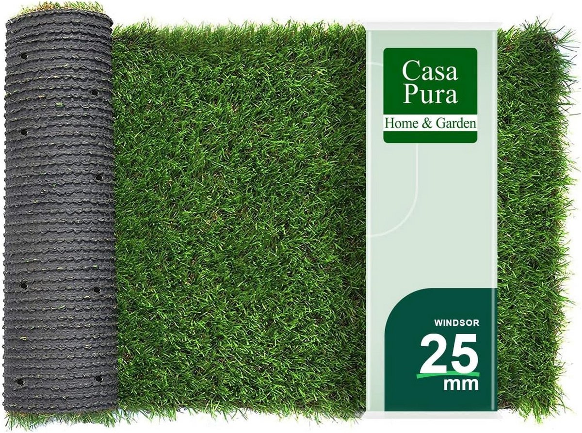 Kunstgras Grastapijt Luxe 25mm voor Tuin, Balkon en Terras - Waterdoorlatend en Duurzaam