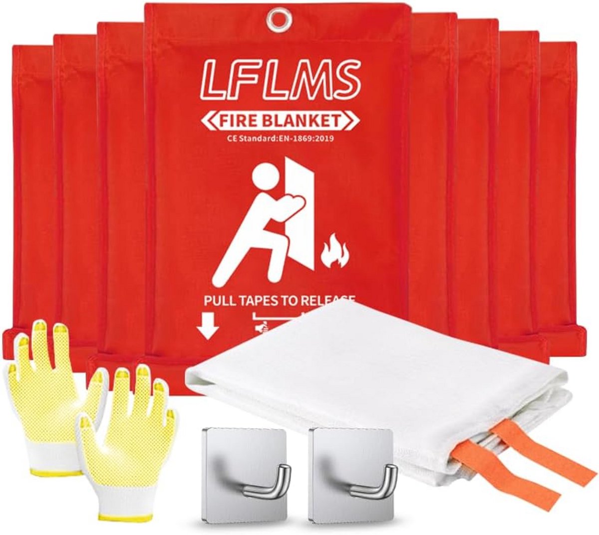 8-Pack Branddeken Noodgeval - Brandwerende Glasvezel voor Keuken, Auto & Camping - 102x102 cm