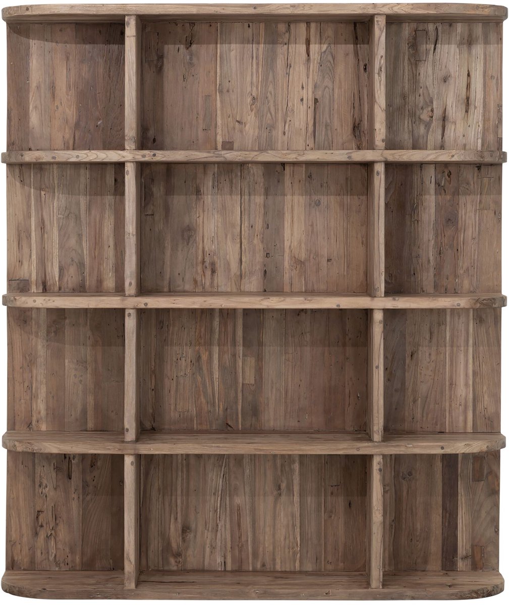 MUST Living Bookcase Rush,160x140x30 cm, extreme rustic teakwood