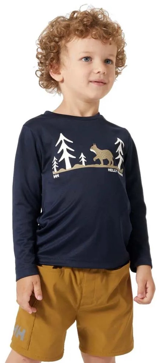 Helly Hansen Tech Graphic K T-shirt Met Lange Mouwen 6 Years Jongen Blauw