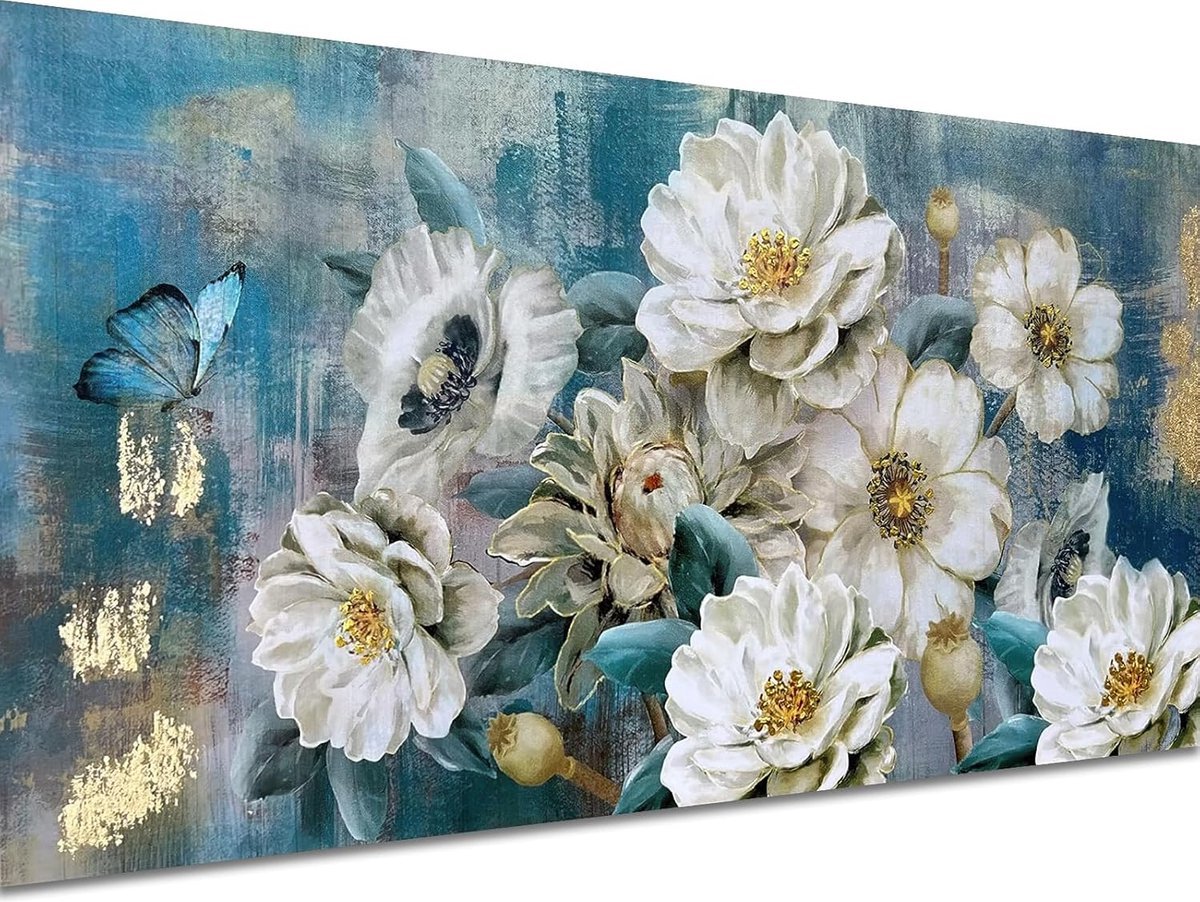 Stunq® DIY Schilderen op Nummer Bloemen Set voor Beginners en Volwassenen, Inclusief Canvas, Verf en Penselen