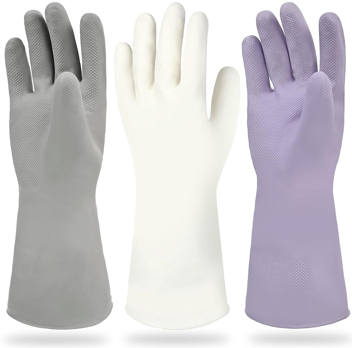 Geurloze herbruikbare latexvrije huishoudhandschoenen in 3 kleuren