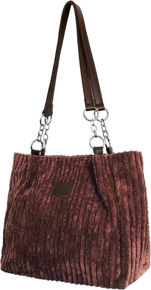 Ruime Corduroy Tote Bag voor Vrouwen – Stijlvolle Schoudertas voor Dagelijks Gebruik