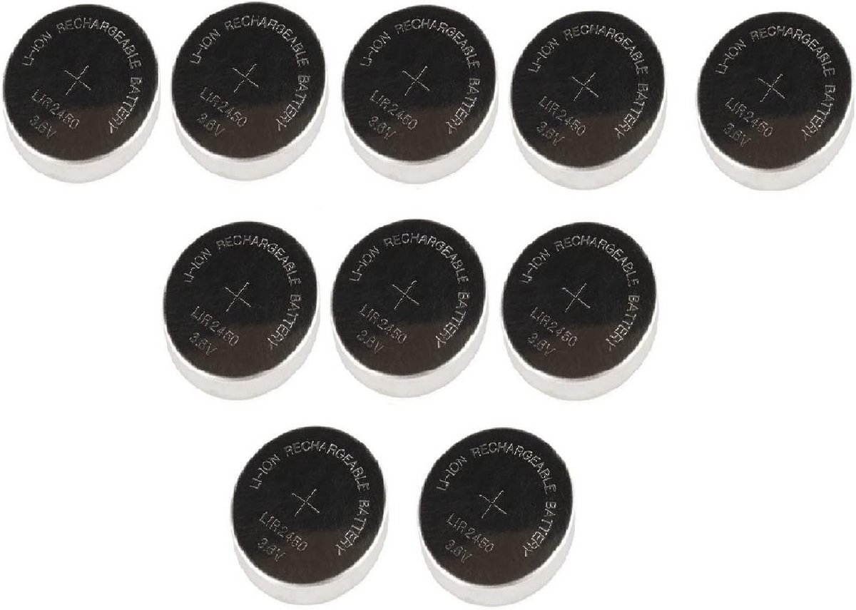 10 stuks Oplaadbare Knoopcel Batterijen LIR2450 3,6V Li-Ion