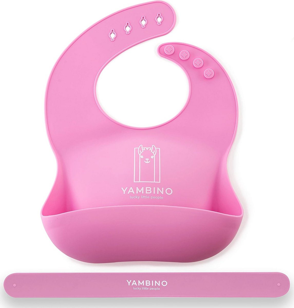 Baby Slabbetje met Riempje - BPA-vrij Siliconen Slabbetje met Lekbakje - Morsvrij Eten, Waterdicht en Vaatwasmachinebestendig