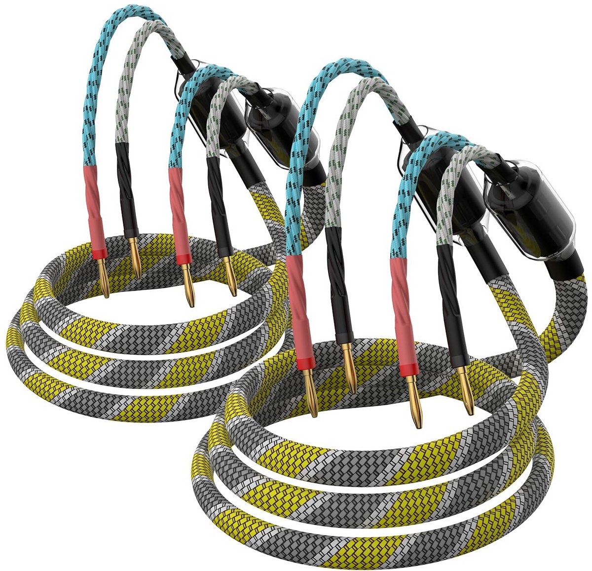 Hoogwaardige 9AWG Luidsprekerkabel met Vergulde Banaanstekkers - Zuurstofvrij Koper