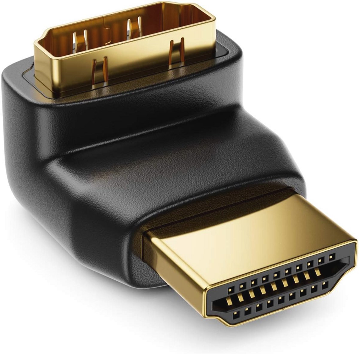 HDMI 90 Graden Hoekadapter - Gouden Contacten - 3D 1080p Full HD - Zwart