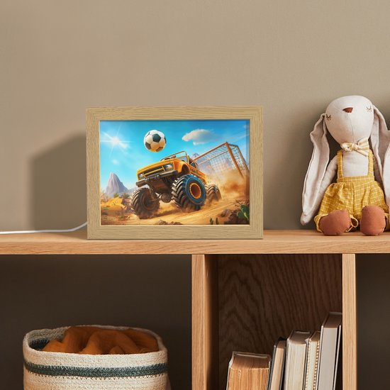 Nachtlampje 20x15 cm - Kinder lampje - Monstertruck - Voetbal - Woestijn - Tafellamp kinderkamer - Slaapkamer lamp - Bedlamp kinderen - Kinderlampje stopcontact - Wandlamp babykamer - Nachtlampjes van Merkloos — afbeelding 3