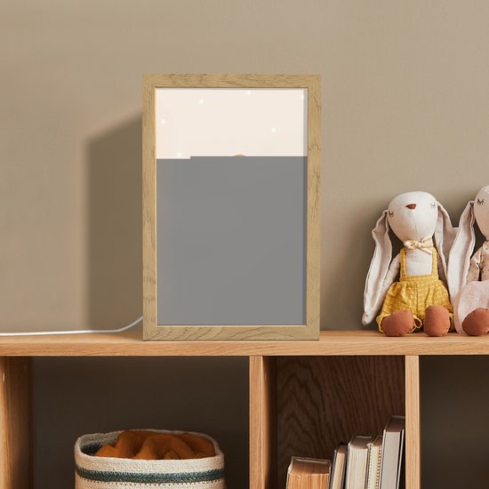 Nachtlampje 20x30 cm - Kinder lampje - Hond - Pup - Beige - Stippen - Tafellamp kinderkamer - Slaapkamer lamp - Bedlamp kinderen - Kinderlampje stopcontact - Wandlamp babykamer - Nachtlampjes van OnlyWow — afbeelding 3
