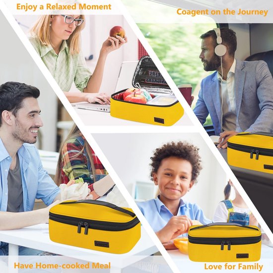 Mini Geïsoleerde Lunchtas voor Dames - Perfecte Isoleertas Koeltas met Ritssluiting - 3,5 Liter Snacktas voor Kinderen - Draagbare Gele Lunchtas van MINI — afbeelding 2