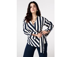 MS Mode Blouse Overslagblouse met V-hals en strikdetail