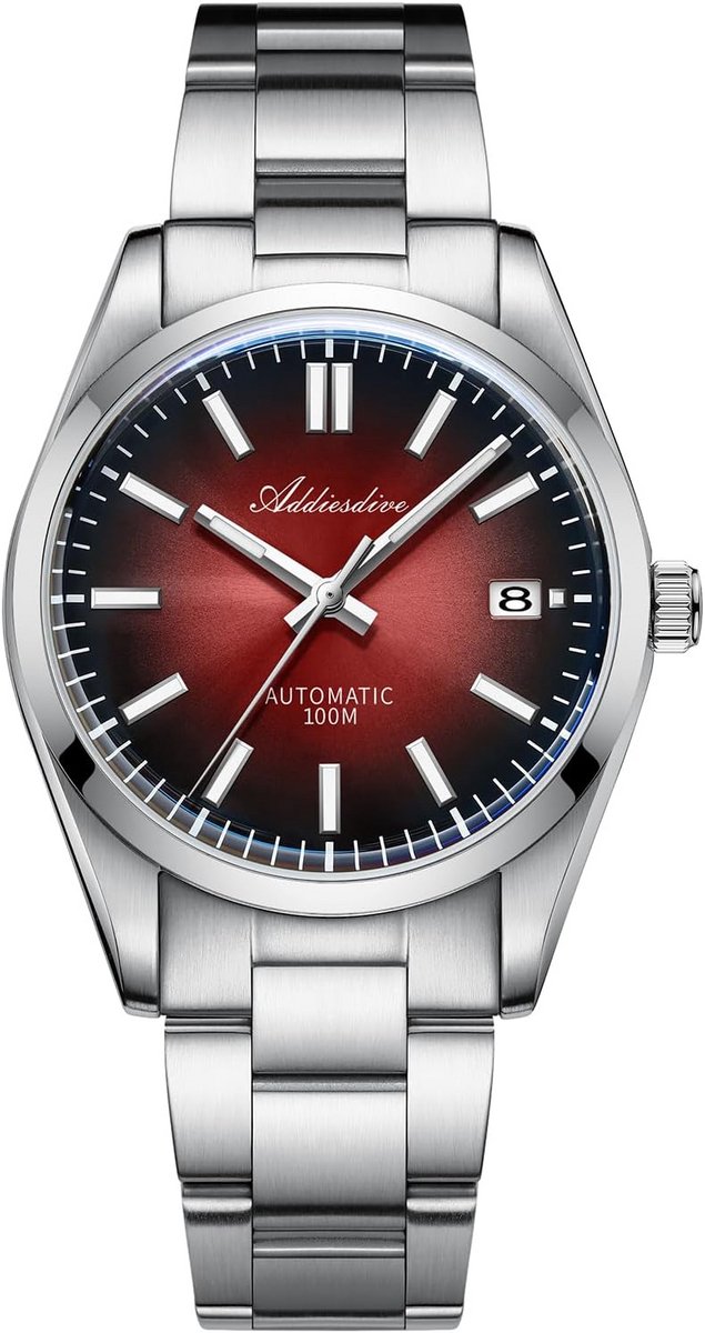 Luxe Automatisch Herenhorloge met Saffierglas en Lichtgevende Wijzers, 100m Waterdicht