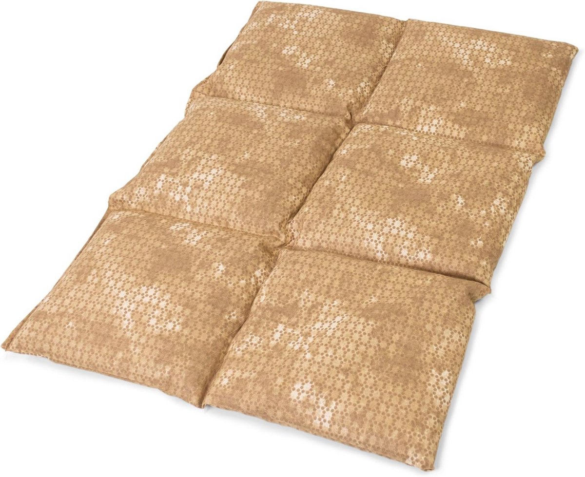 Groot 6-kamer warmtekussen 40x30cm - Batik-goud - Ideaal als rug-, buik- en voetenwarmer