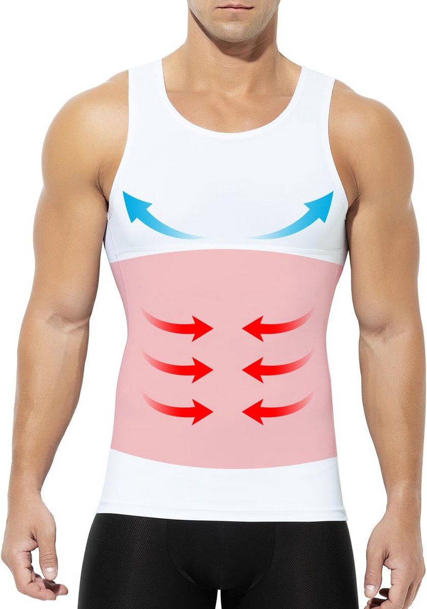 Compressieshirt Heren Buikweg Afslankend Onderhemd Tanktop
