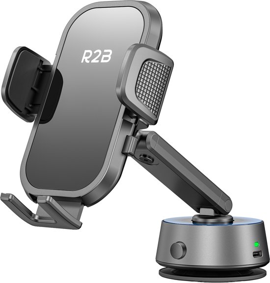 R2B Telefoonhouders Auto - Elektrische Vacuüm Zuignap - Raam/Dashboard - Dashboardpad - GSM Houder Auto - Autohouder - Telefoonhouder Auto - Mobiel Houder Auto - Telefoon Houder - Auto Telefoonhouder - Phone Holder Car