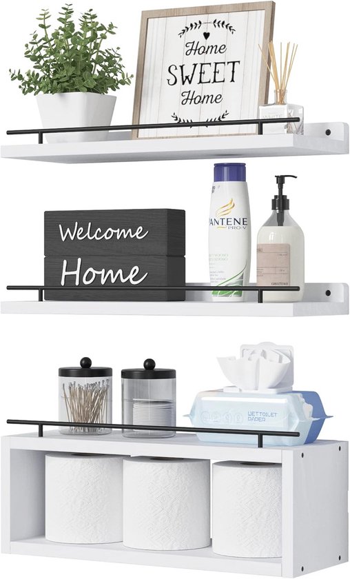 Planken DKD Home Decor Voor aan de muur Zwart Natuurlijk Metaal Pijnboom 60 x 15 x 110 cm