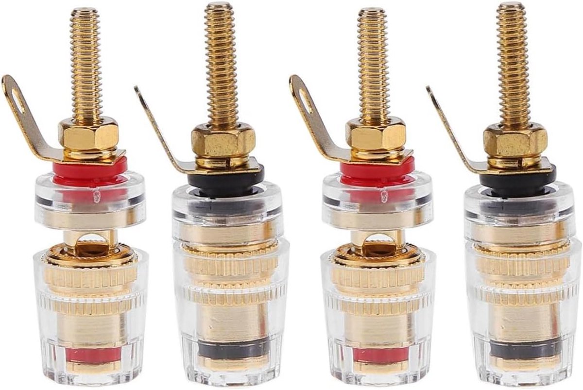 4 Stuks Luidspreker Aansluiting Bindende Post Koperen Terminal Connector voor Versterker