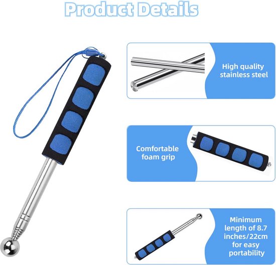 Blauwe Holle Drum Hamer - 115CM Geluidsdetectie Opvouwbare Baton voor Huis Inspectie van Workhouse Products — afbeelding 4