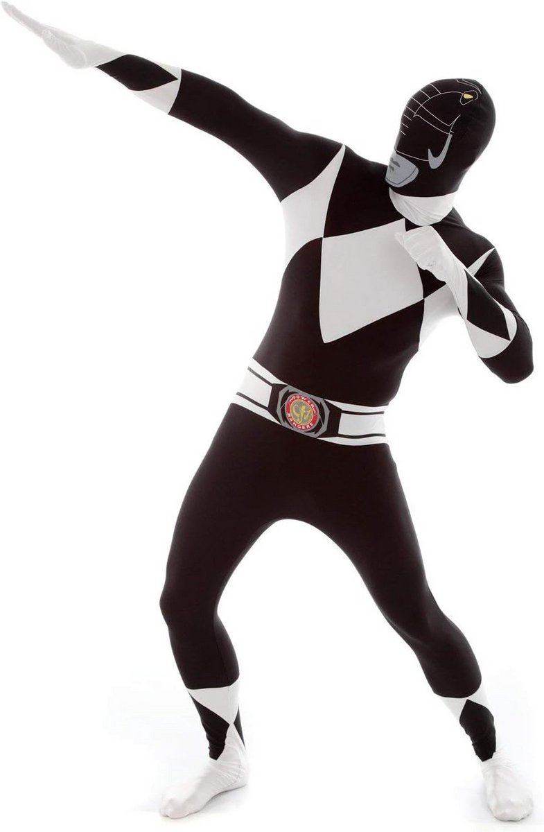 Zwart Superheld Body Suit Kostuum voor Volwassenen Revolutie Stijl