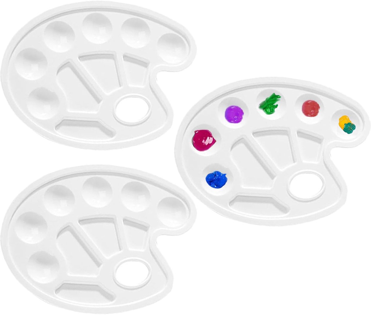 IMPERATORIS® Schilderspalet Kunststof – Verfpalet / Palet voor Schilderen – Verf Mengpalet – Voor Volwassenen en Kinderen – 6 Paletten
