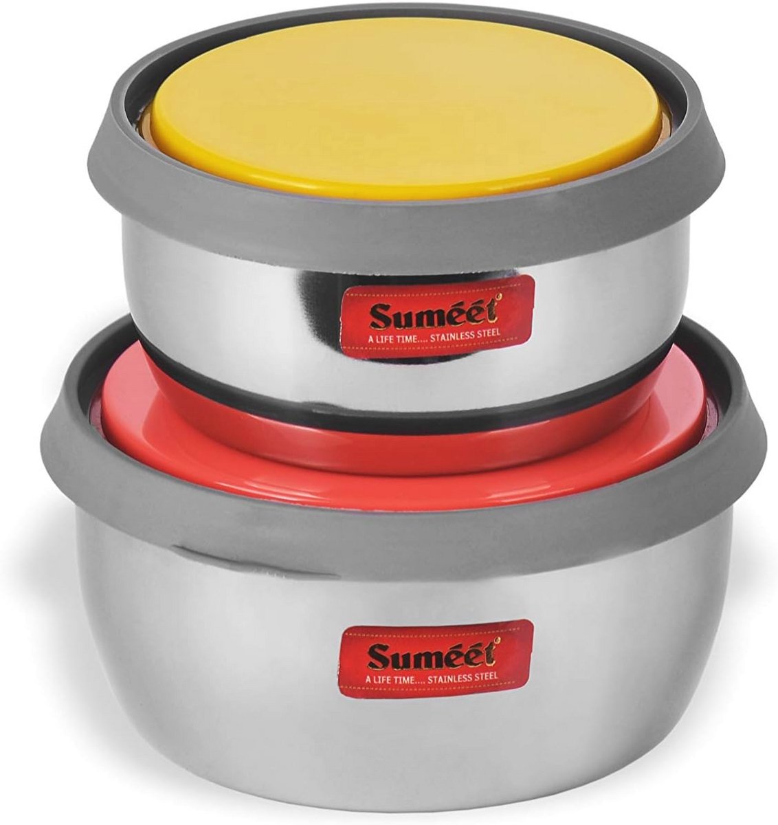 Roestvrijstalen Luchtdichte Voedselopslag Containers Set van 2 (400 ml & 500 ml)