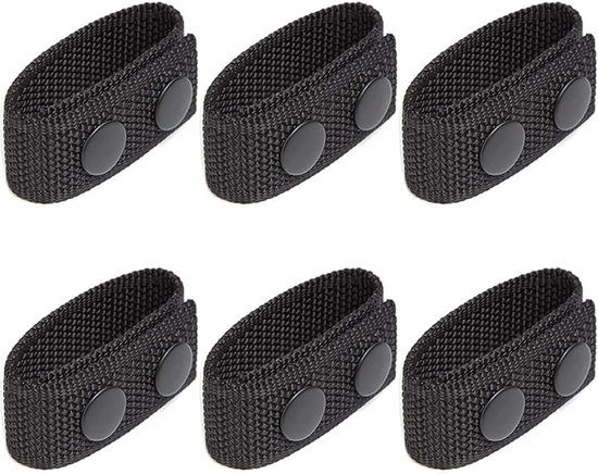 thumbnail: 8 Stuks Leren Riemlussen Met Dubbele Drukknopen - Zwart, Voor 2-2,25 Inch Riemen, Waterdicht En Duurzaam Voor Outdoor En Kamperen