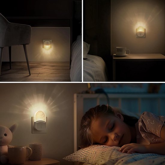 Dimbaar LED Nachtlampje voor Stopcontact met Schemeringssensor - Warm Wit Licht van Merkloos — afbeelding 3