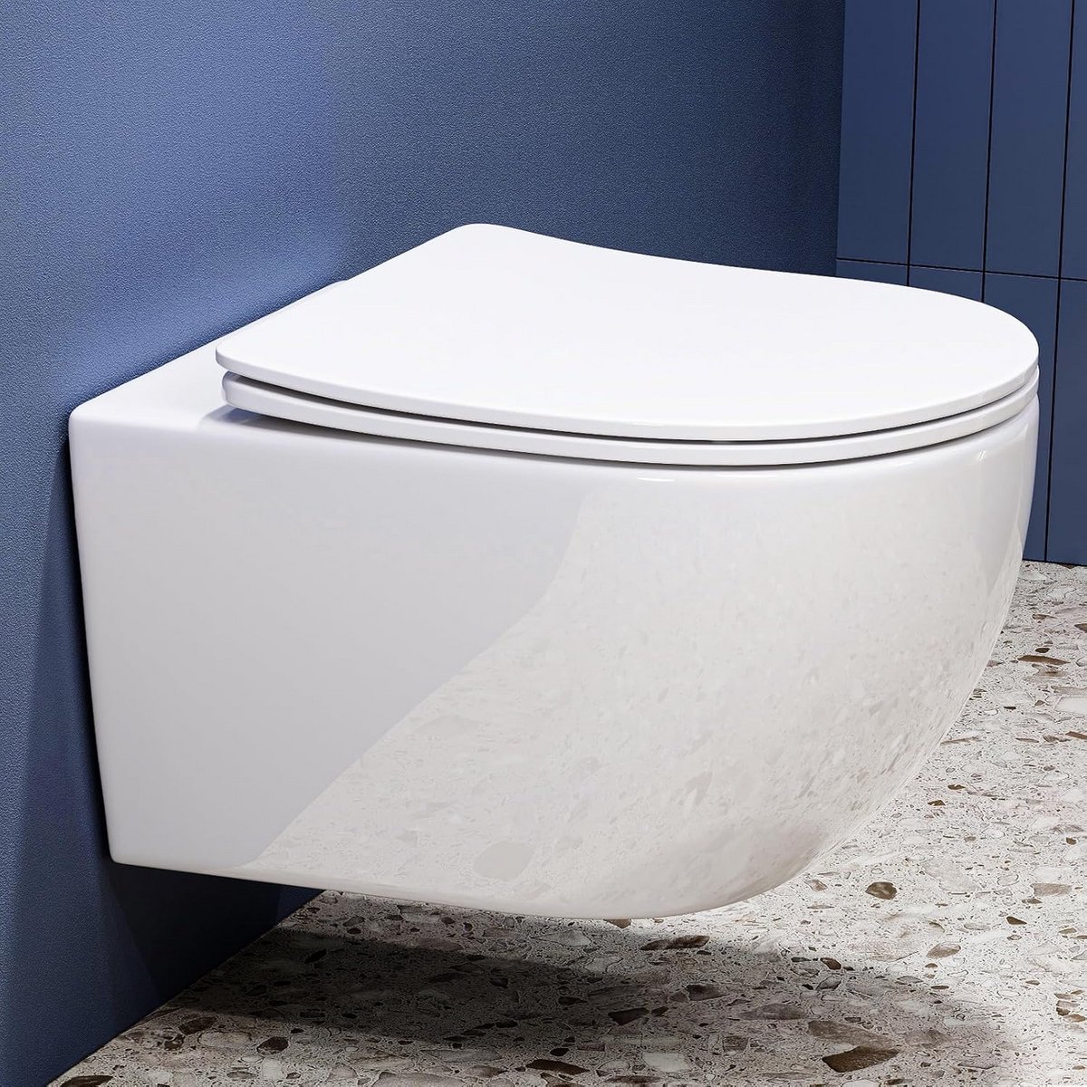 Hangend Toilet zonder Spoelrand met Softclose en Nano-Coating voor Moderne Badkamer