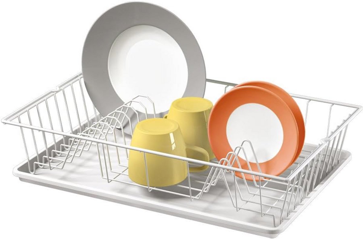 Afdruiprek met witte LPDE-coating 48x30 cm voor in de keuken