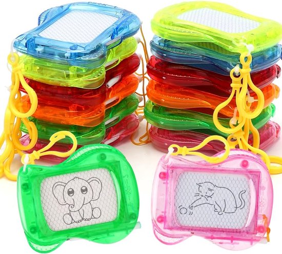 Mini Magnetisch Tekenbord Voor Kinderen - Pak Van 12 Rugzak Sleutelhanger Clip Tekenborden Uitwisbaar Doodle Schets En Schrijfblok Voor Jongens En Meisjes Verjaardagsfeestje En Goodie Bag Vuller