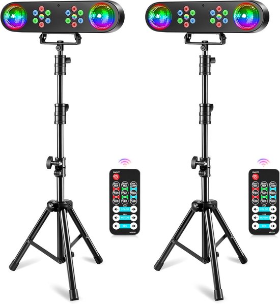 2x Proffesionele Discobal Verlichting met Statief en Afstandsbediening ...